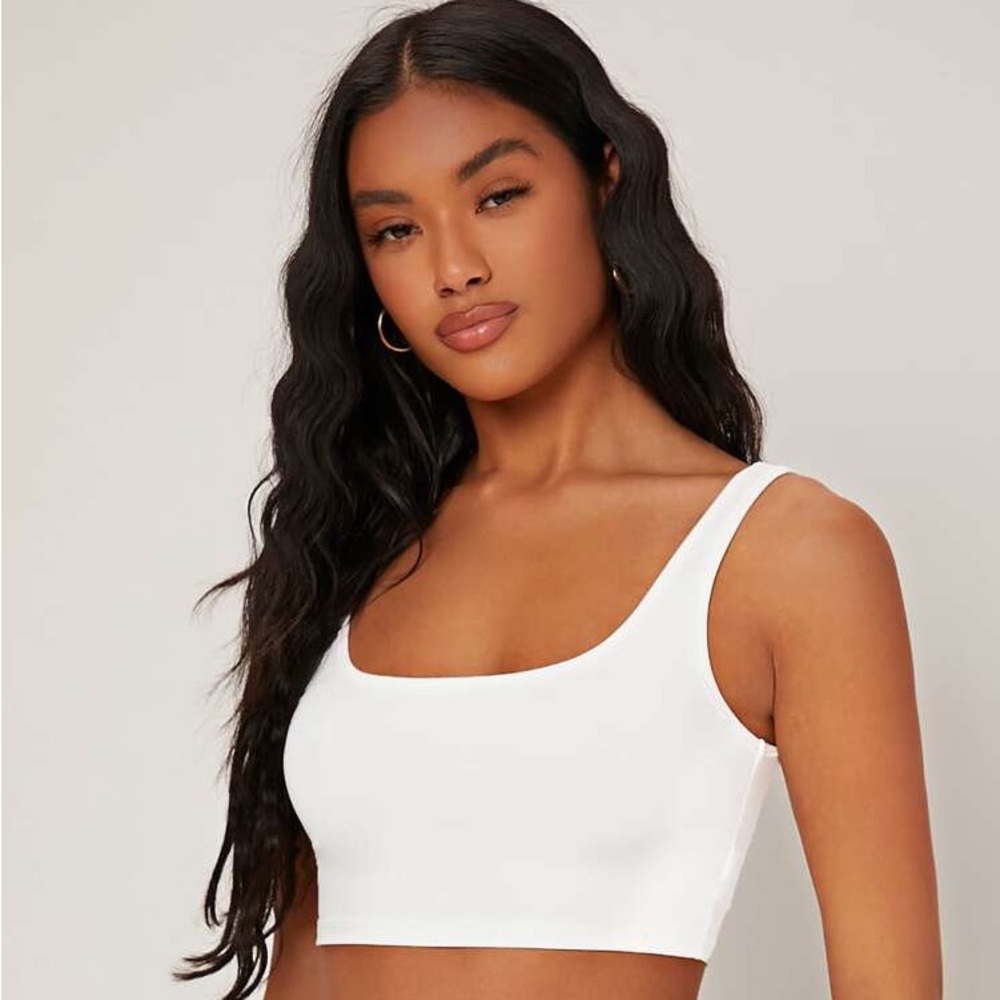 Plain white crop top